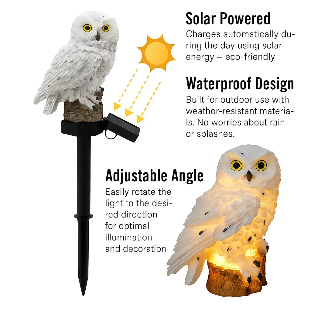 Solar Owl LED Garden Light – Waterproof Pathway & Lawn Decor
